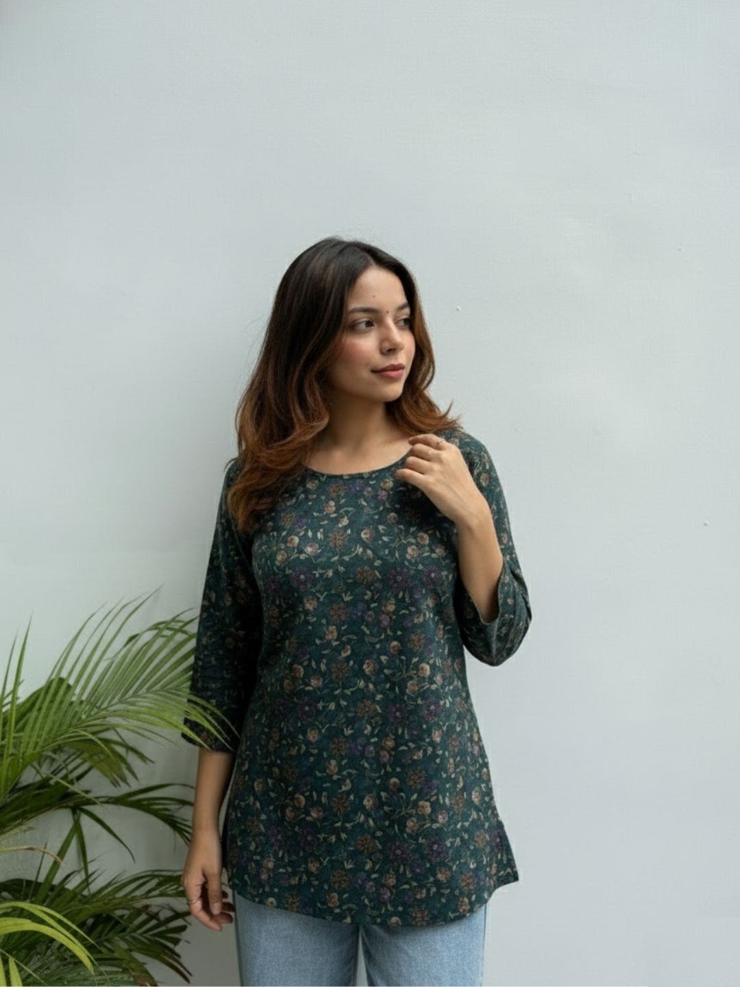 Floral Women Tunic – Round Neck