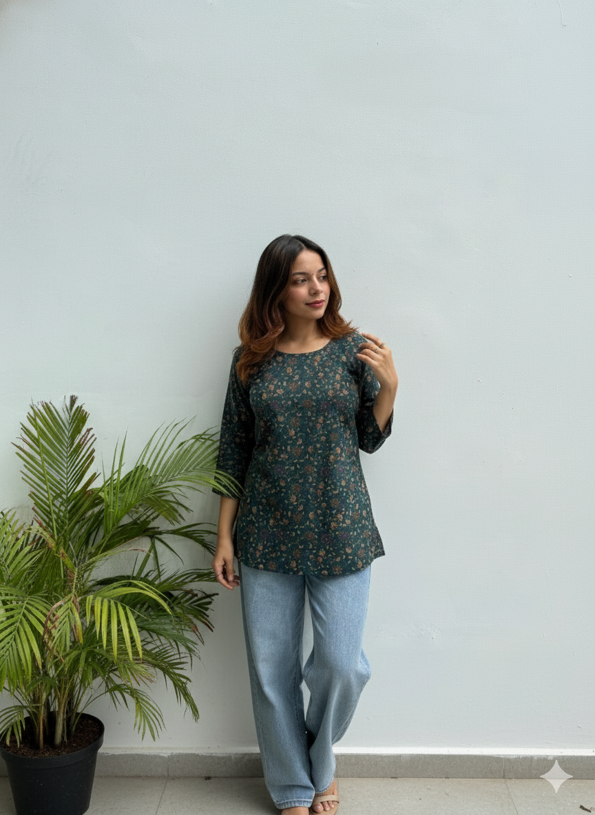 Floral Women Tunic – Round Neck
