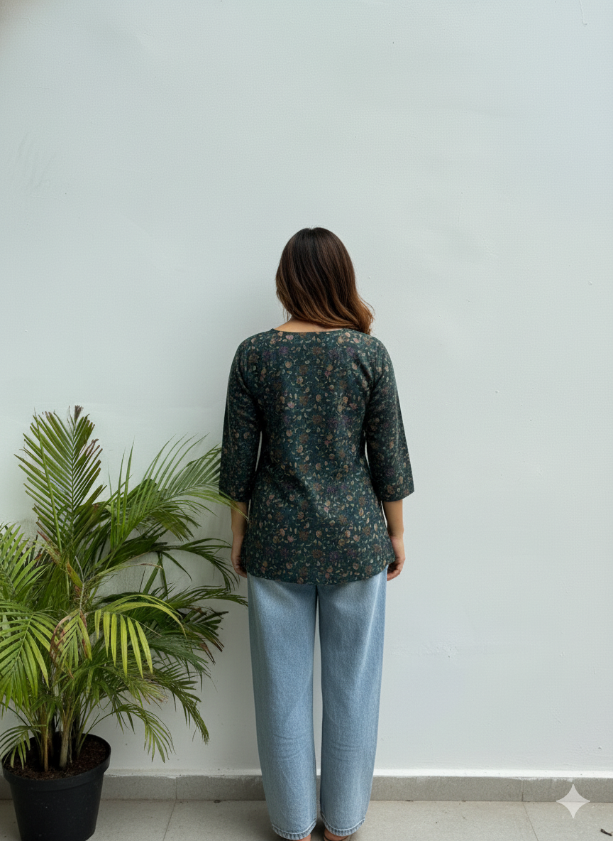 Floral Women Tunic – Round Neck