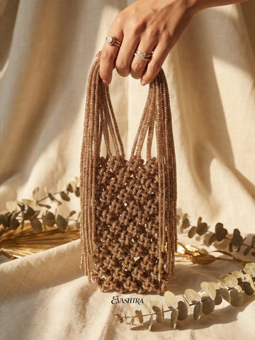 Glamorous Rhinestone Handwoven Mobile Purse