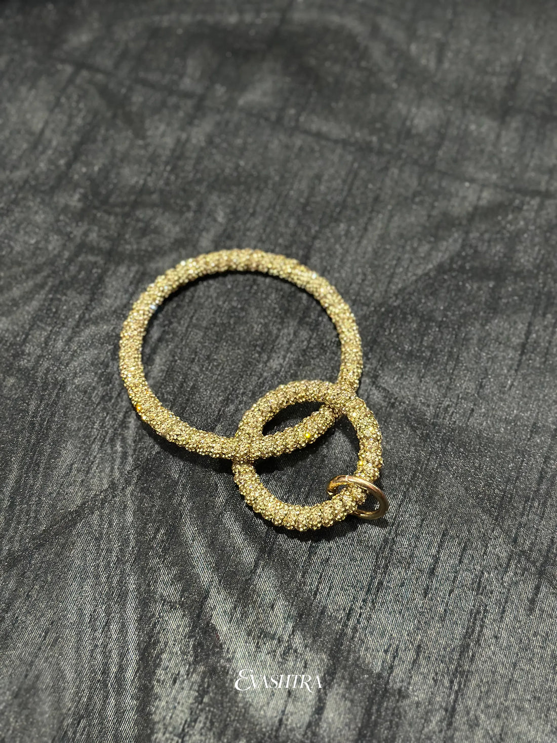 Gold Rhinestone Mobile Bangle