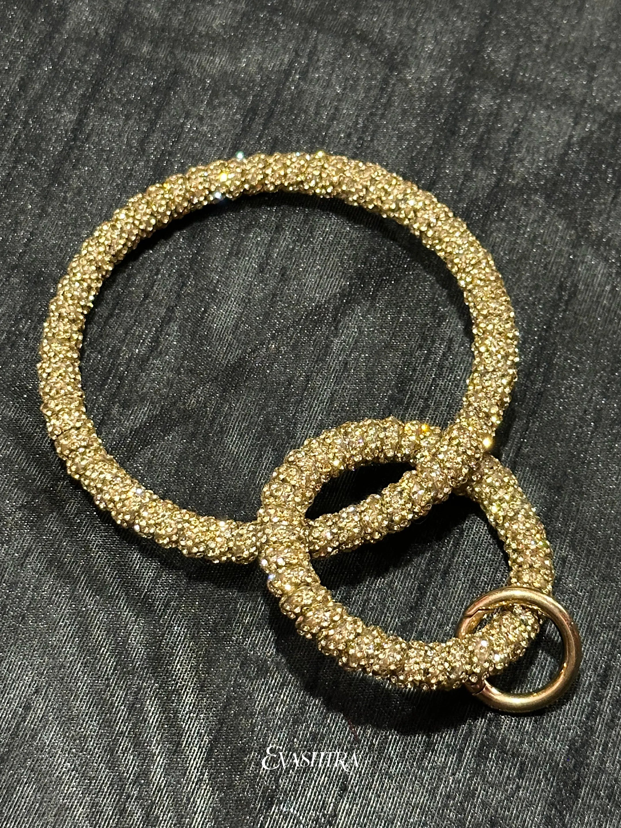 Gold Rhinestone Mobile Bangle