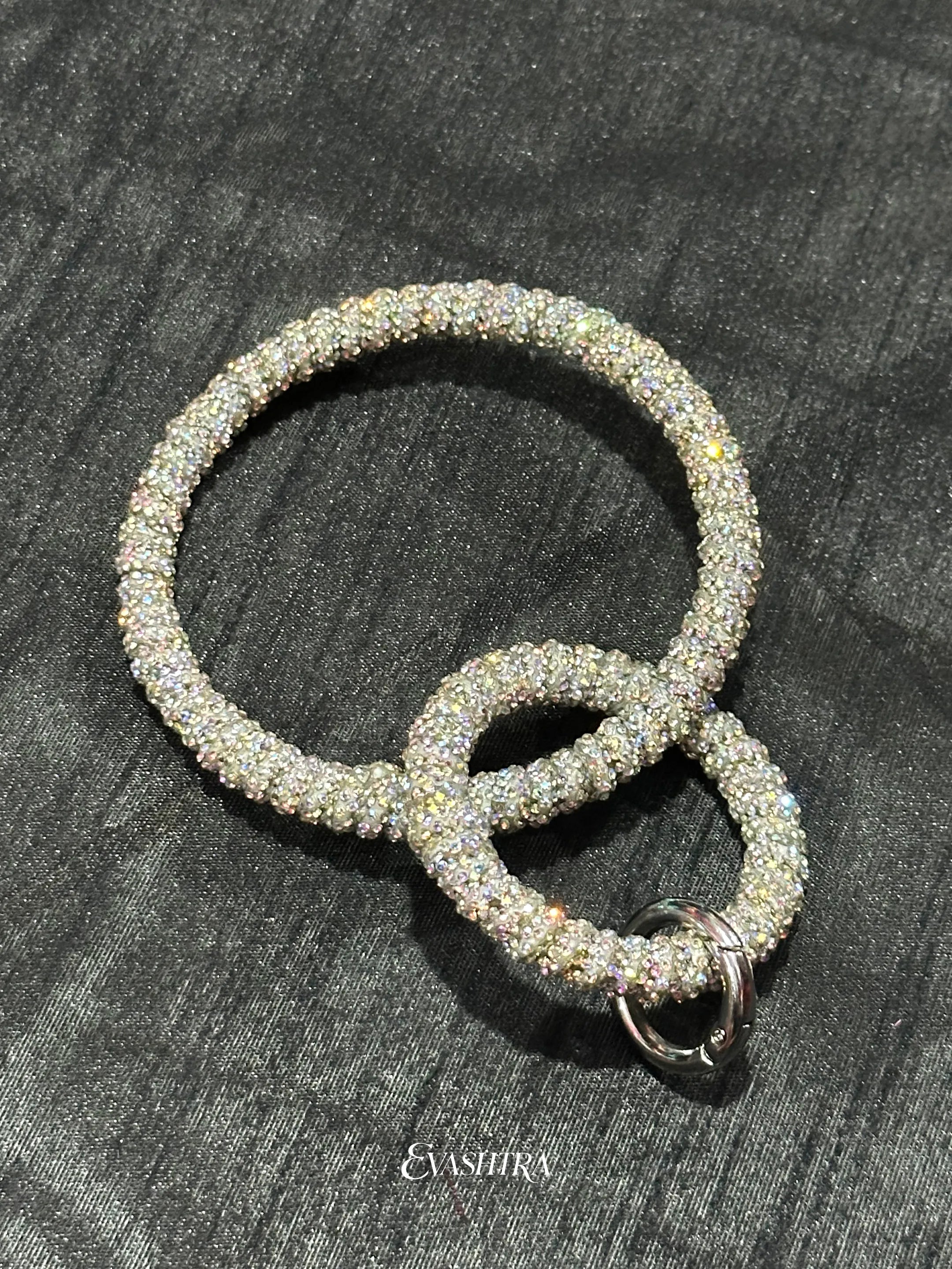 Rainbow Rhinestone Mobile Ring Bangle