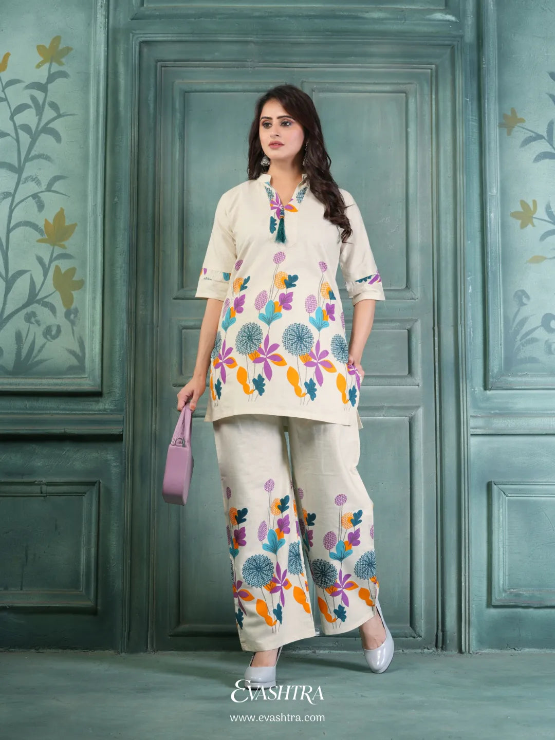 Woman in a floral outfit 1