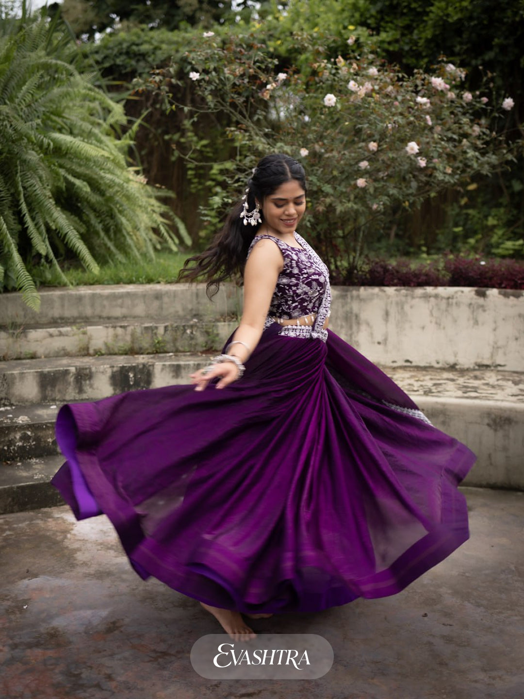 Deep Purple Fendy Silk Lehenga Sets