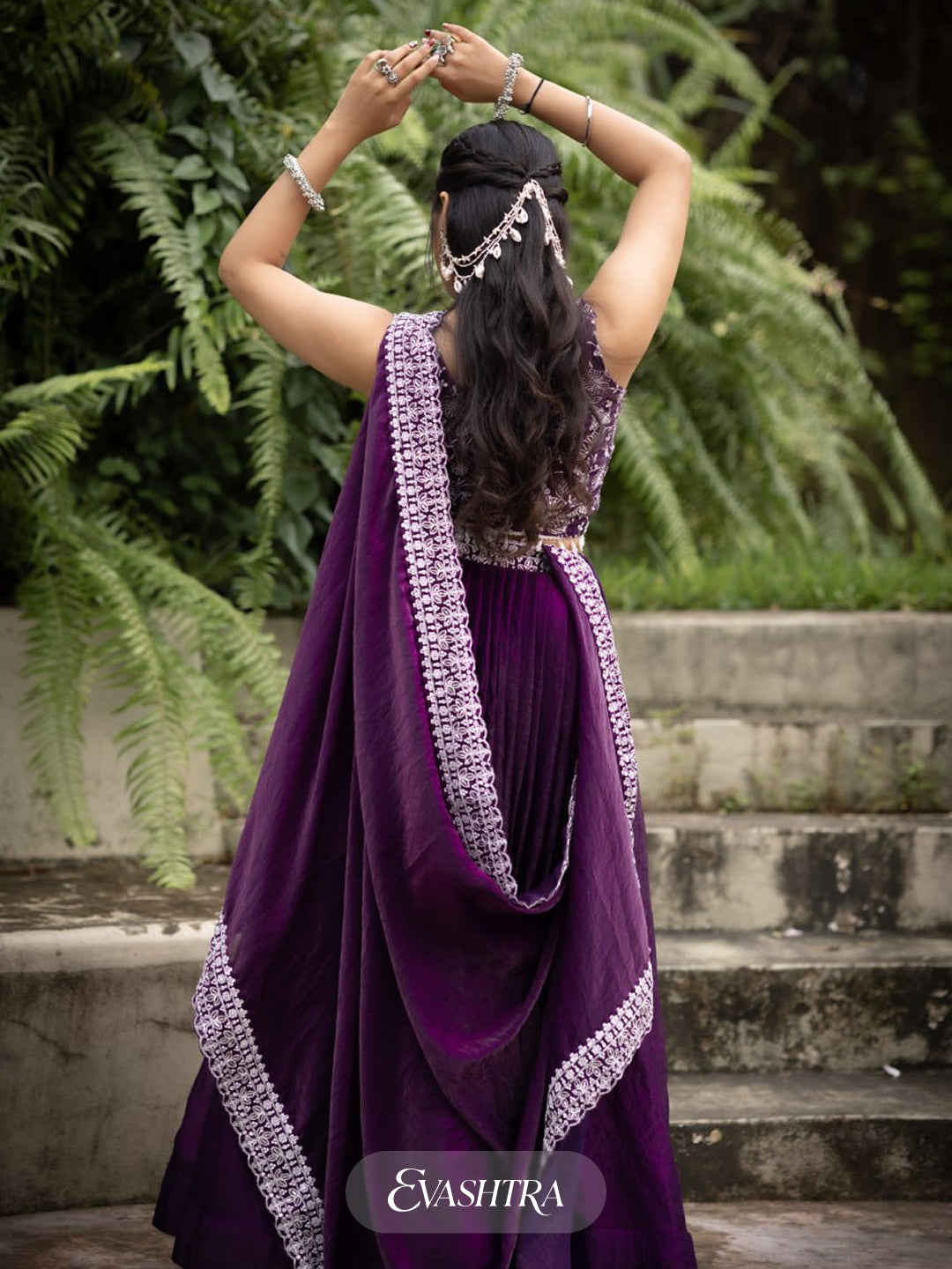 Deep Purple Fendy Silk Lehenga Sets