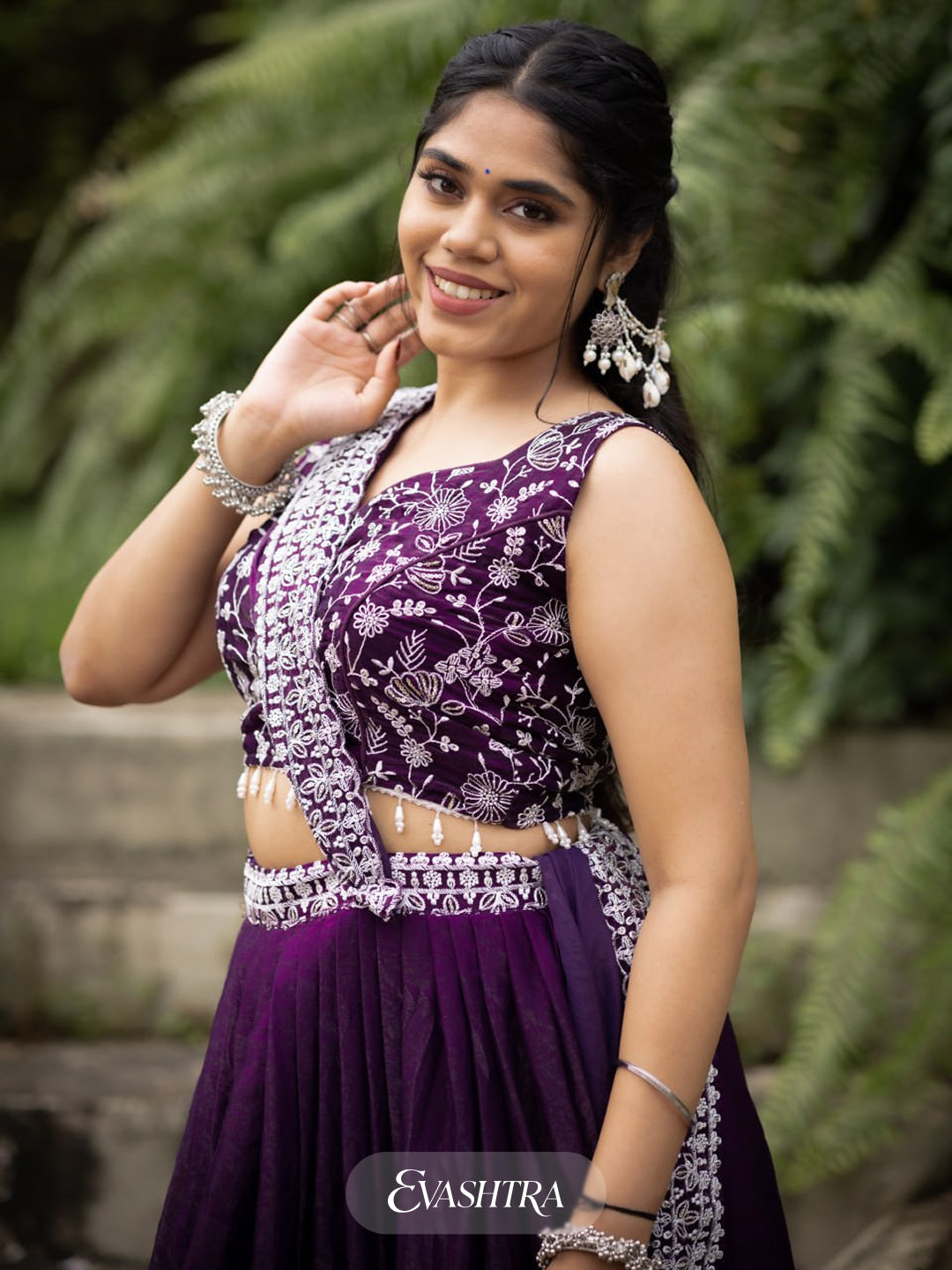 Deep Purple Fendy Silk Lehenga Sets