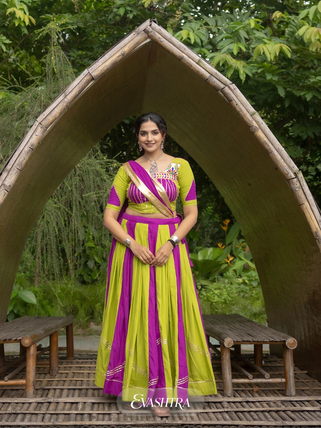Rang Raas: Dual Tone Embellished Work Lehenga