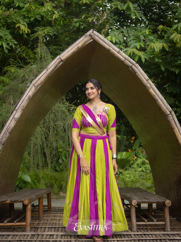 Rang Raas: Dual Tone Embellished Work Lehenga