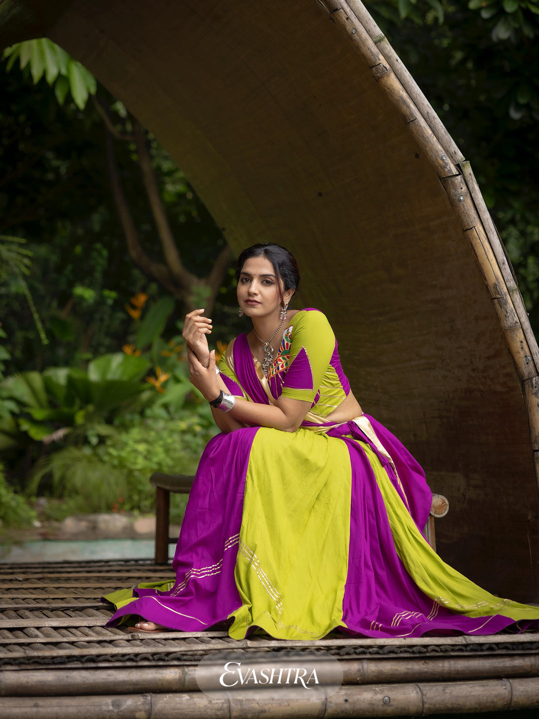 Rang Raas: Dual Tone Embellished Work Lehenga