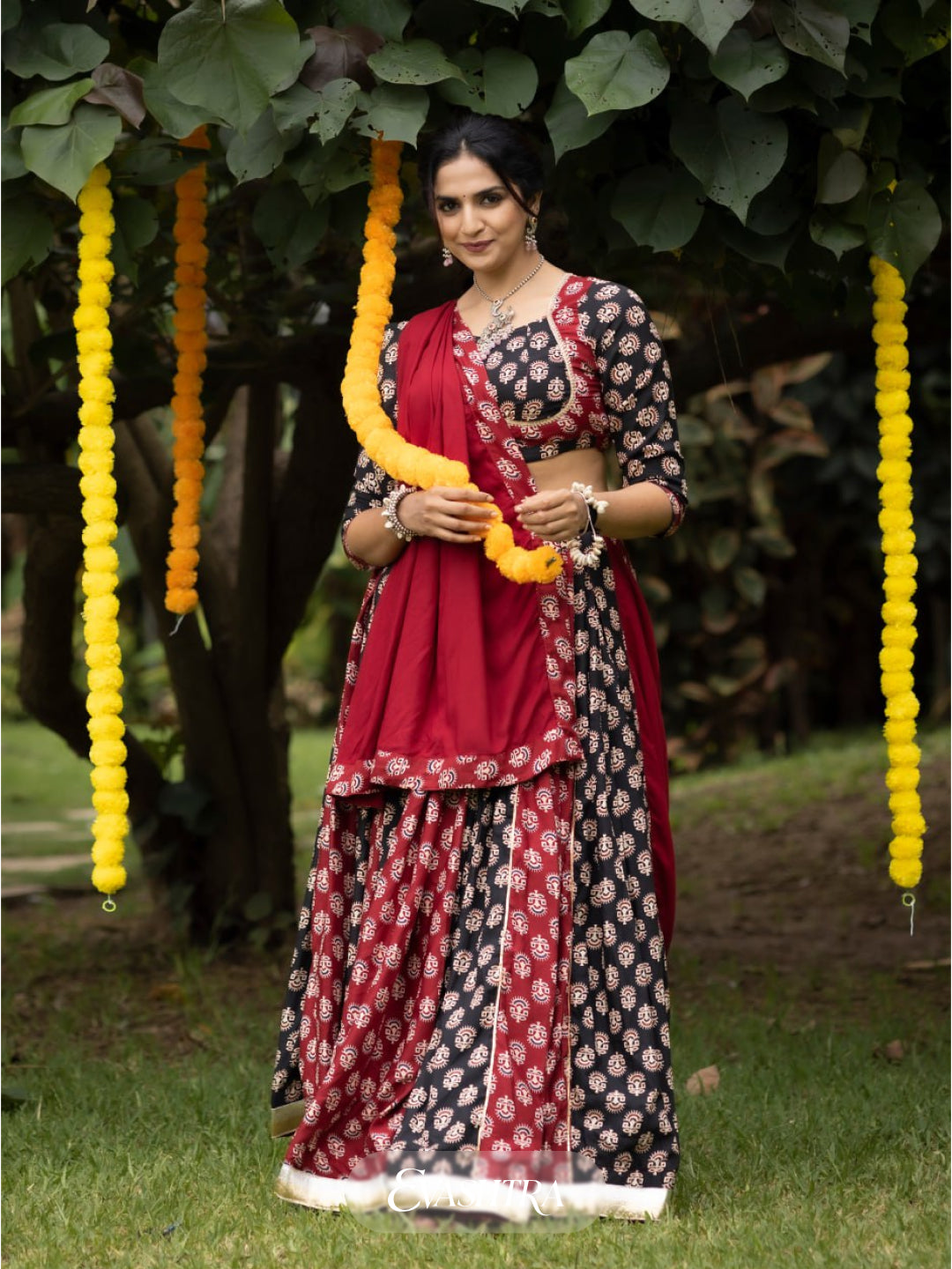 Traditional Ajarakh Prints Chaniya Choli