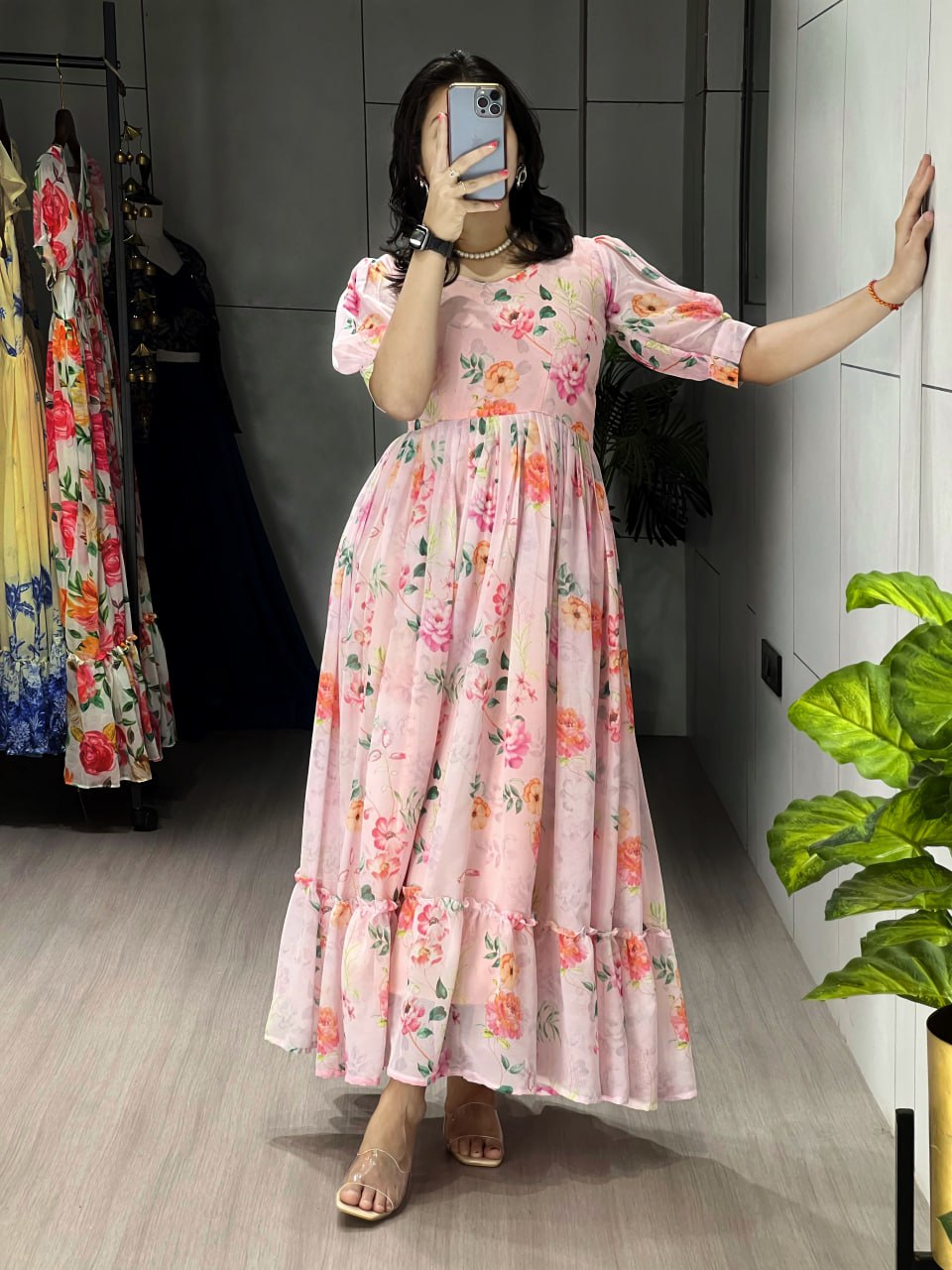 Floral Flairy Kurtis cum One Piece