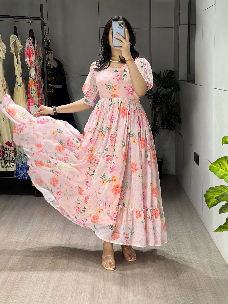 Floral Flairy Kurtis cum One Piece