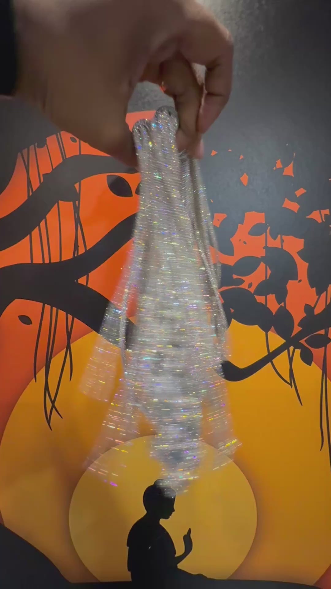 Glamorous Rhinestone Horizontal Mobile Bag