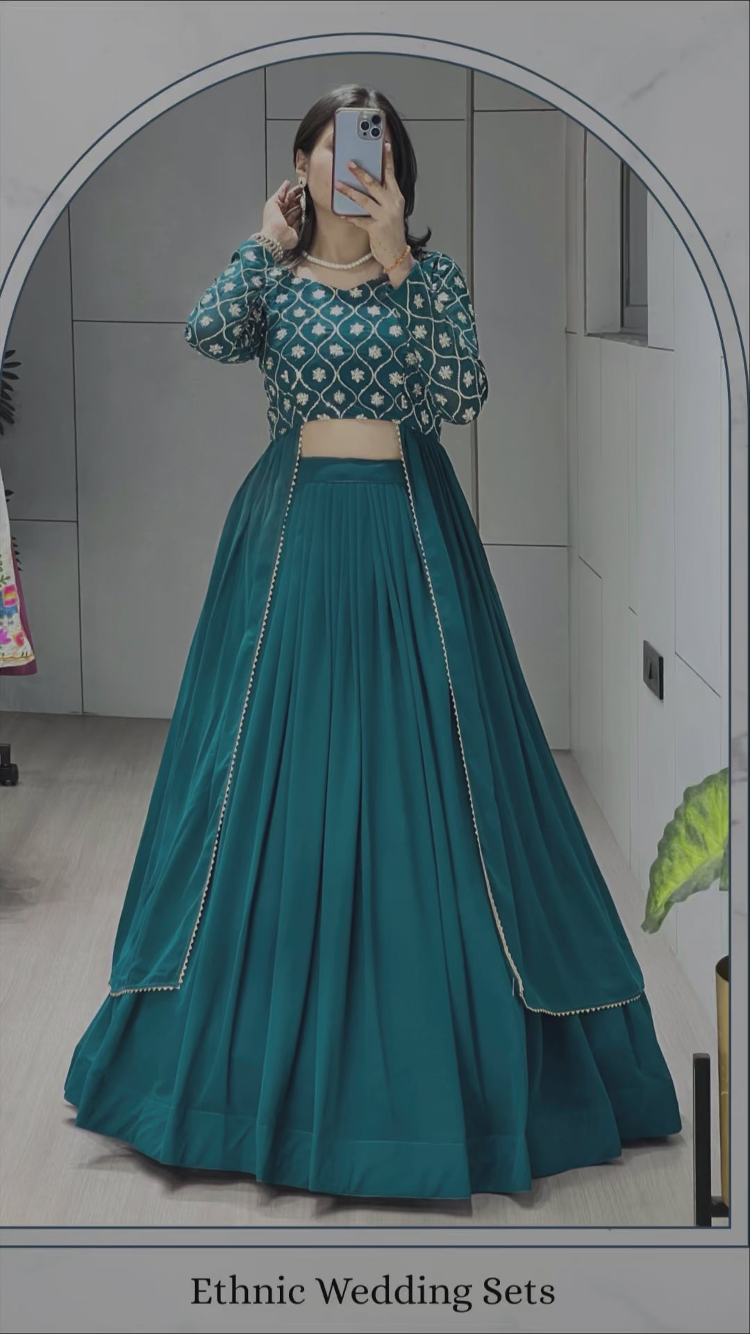 Gorgette Lehenga With Traditional Embroidery Top