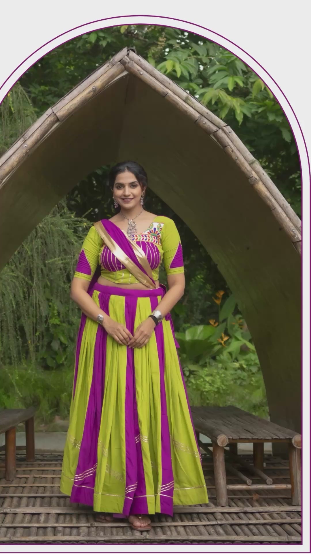 Rang Raas: Dual Tone Embellished Work Lehenga