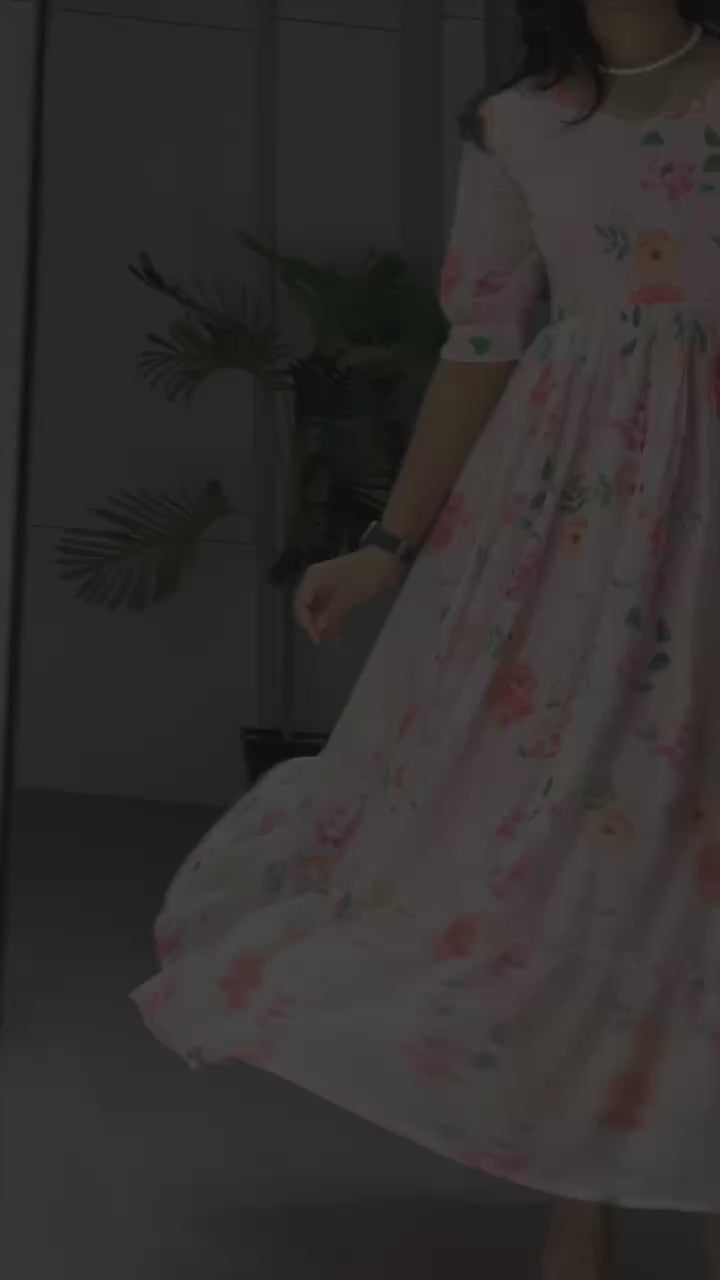 Floral Flairy Kurtis cum One Piece