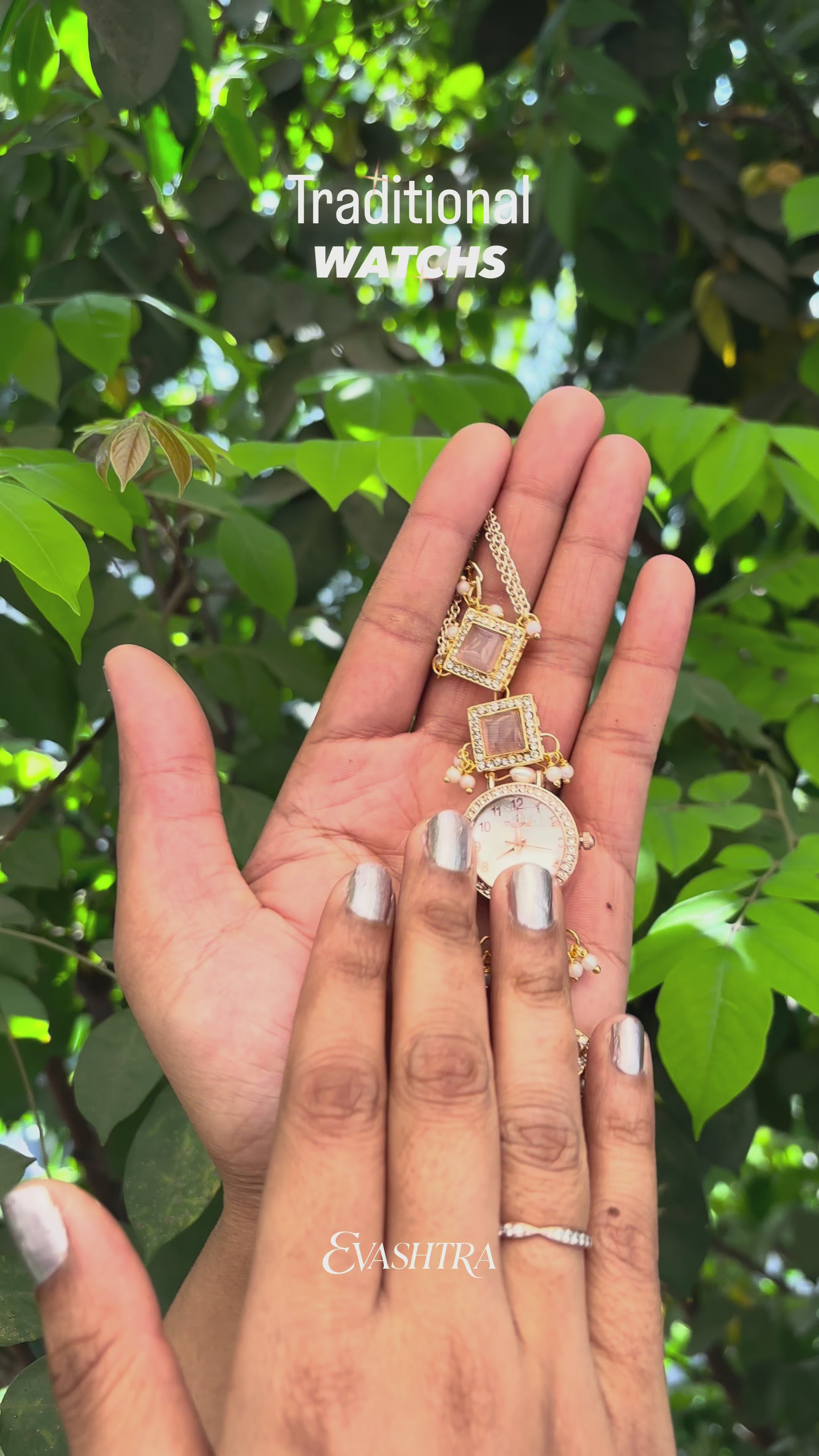 Pink Stone Handcrafted Jewelry Watch